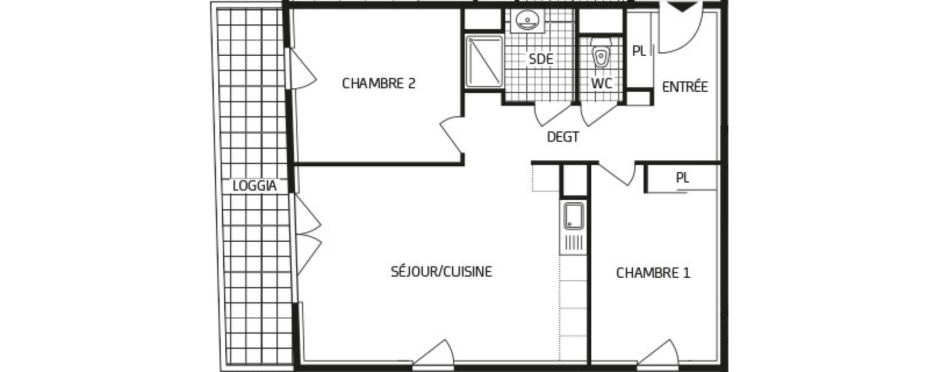 Appartement T3 de 63,39 m2 &agrave; Nantes Durantiere