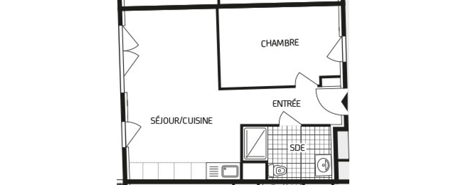 Appartement T2 de 42,50 m2 &agrave; Nantes Durantiere