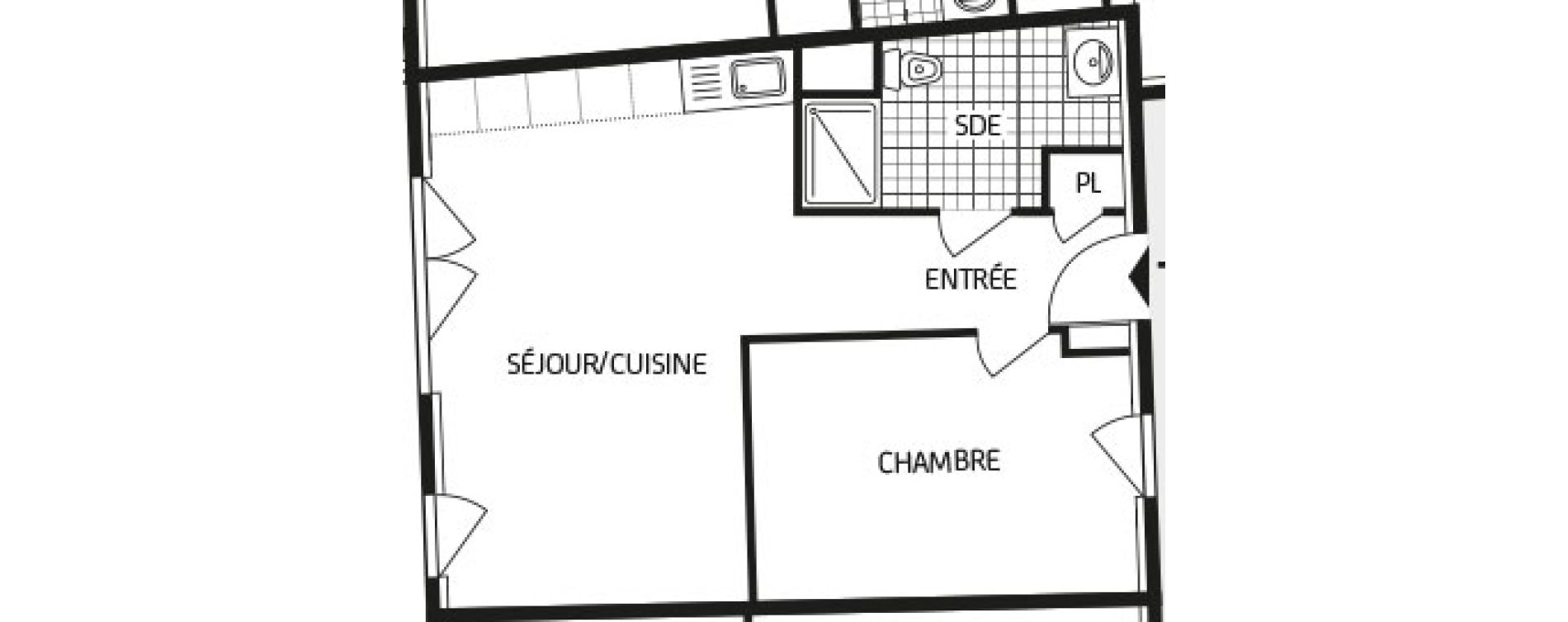 Appartement T2 de 43,00 m2 &agrave; Nantes Durantiere