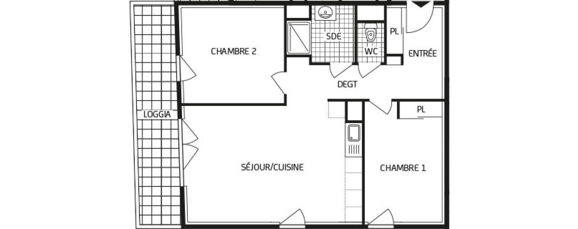 Appartement T3 de 62,90 m2 &agrave; Nantes Durantiere