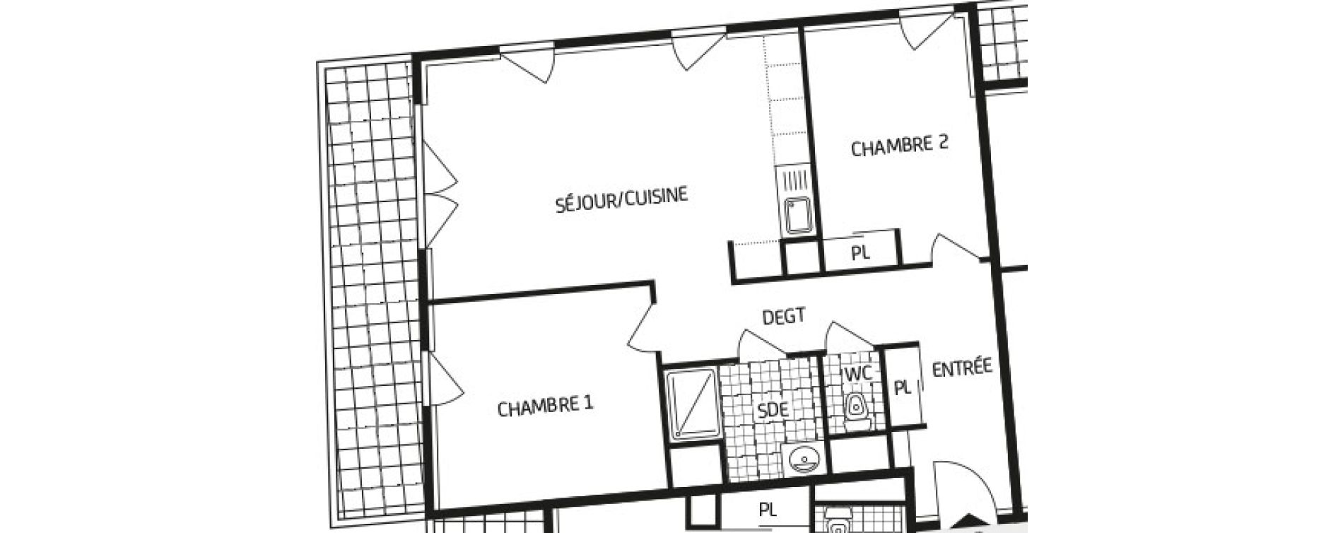 Appartement T3 de 62,86 m2 &agrave; Nantes Durantiere