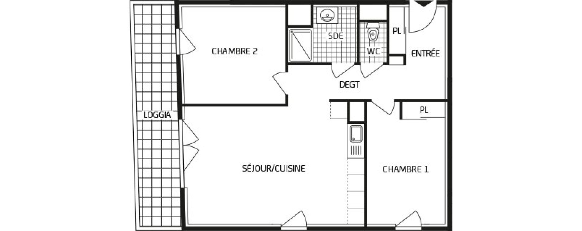 Appartement T3 de 62,44 m2 &agrave; Nantes Durantiere