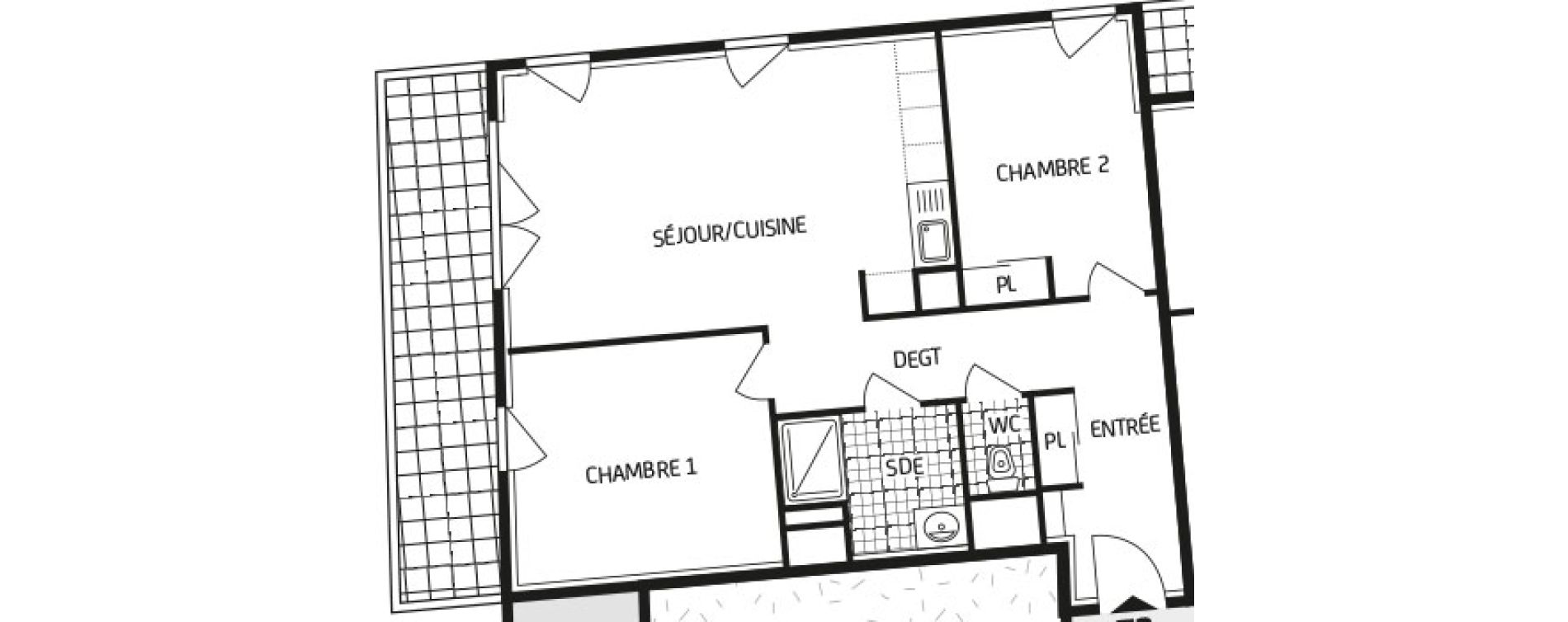 Appartement T3 de 62,16 m2 &agrave; Nantes Durantiere