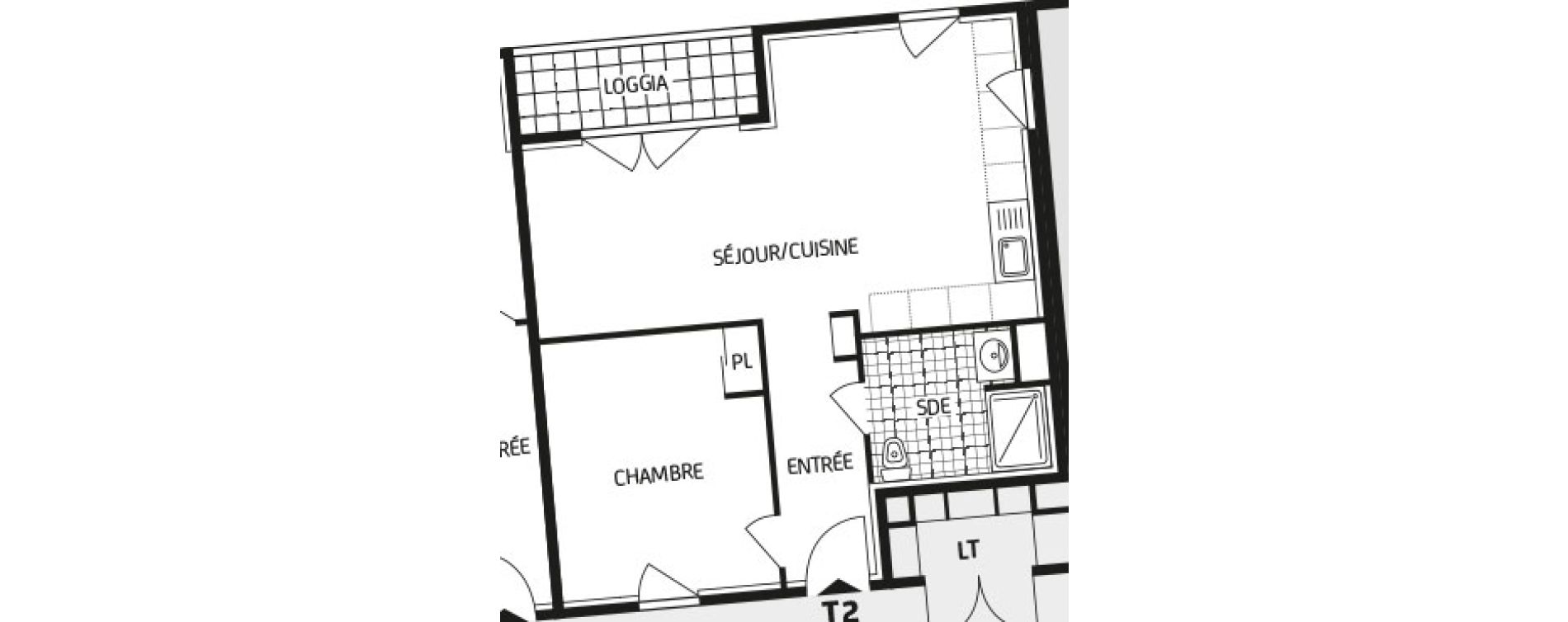 Appartement T2 de 48,57 m2 &agrave; Nantes Durantiere