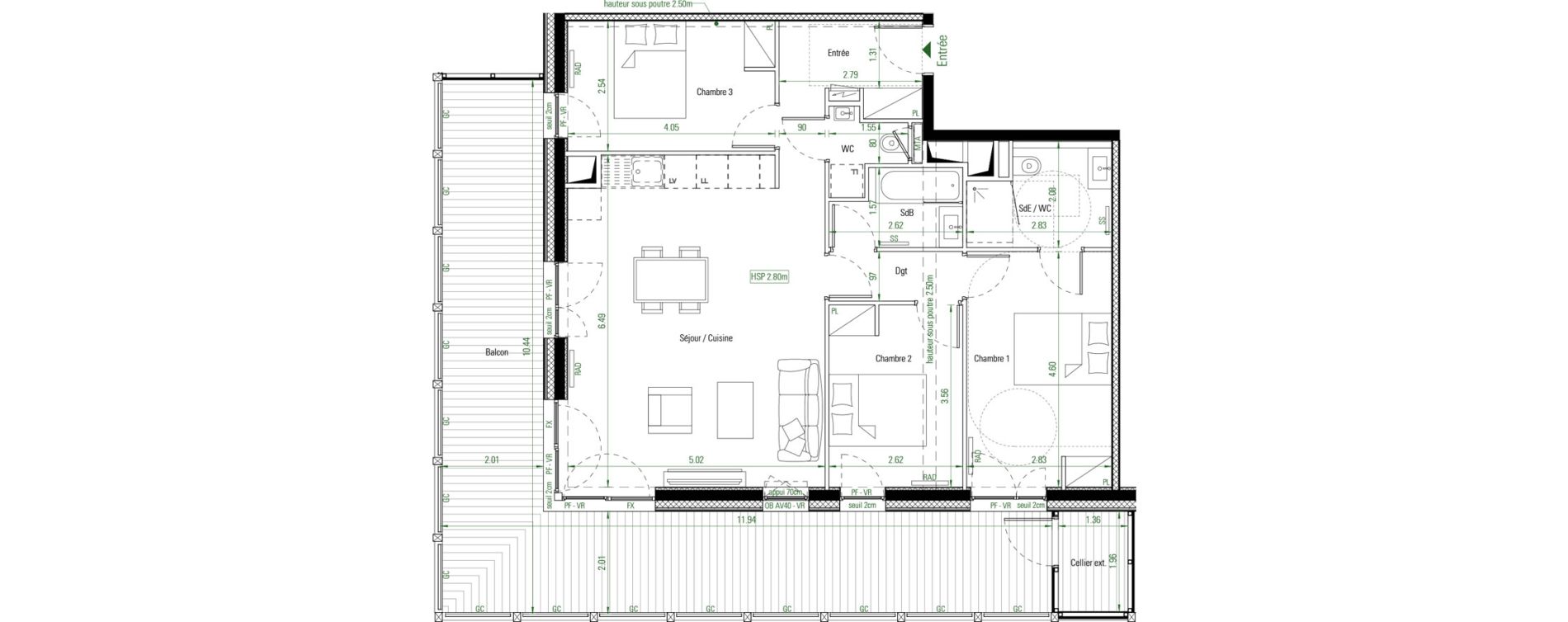 Appartement T4 de 83,24 m2 &agrave; Nantes La cr&eacute;ation
