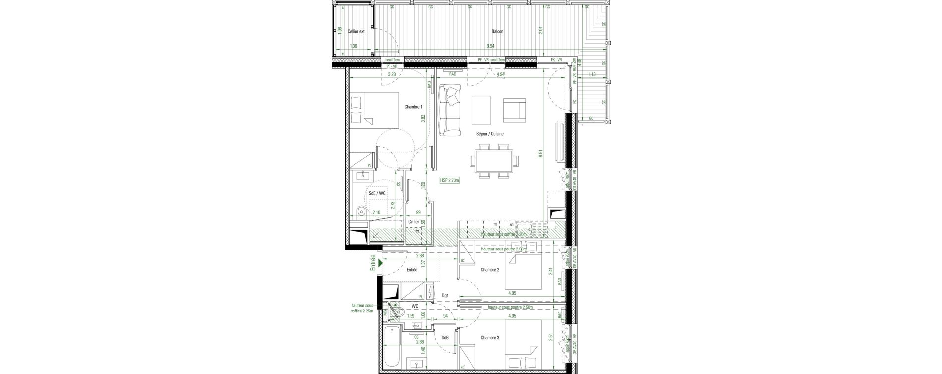 Appartement T4 de 84,70 m2 &agrave; Nantes La cr&eacute;ation