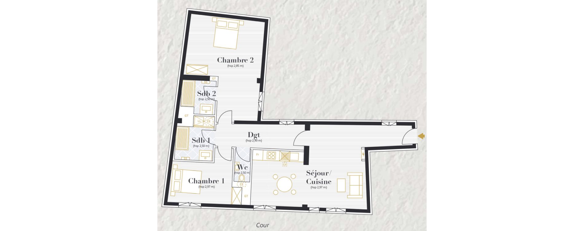 Appartement T3 de 81,84 m2 &agrave; Nantes Decr&eacute; - cath&eacute;drale