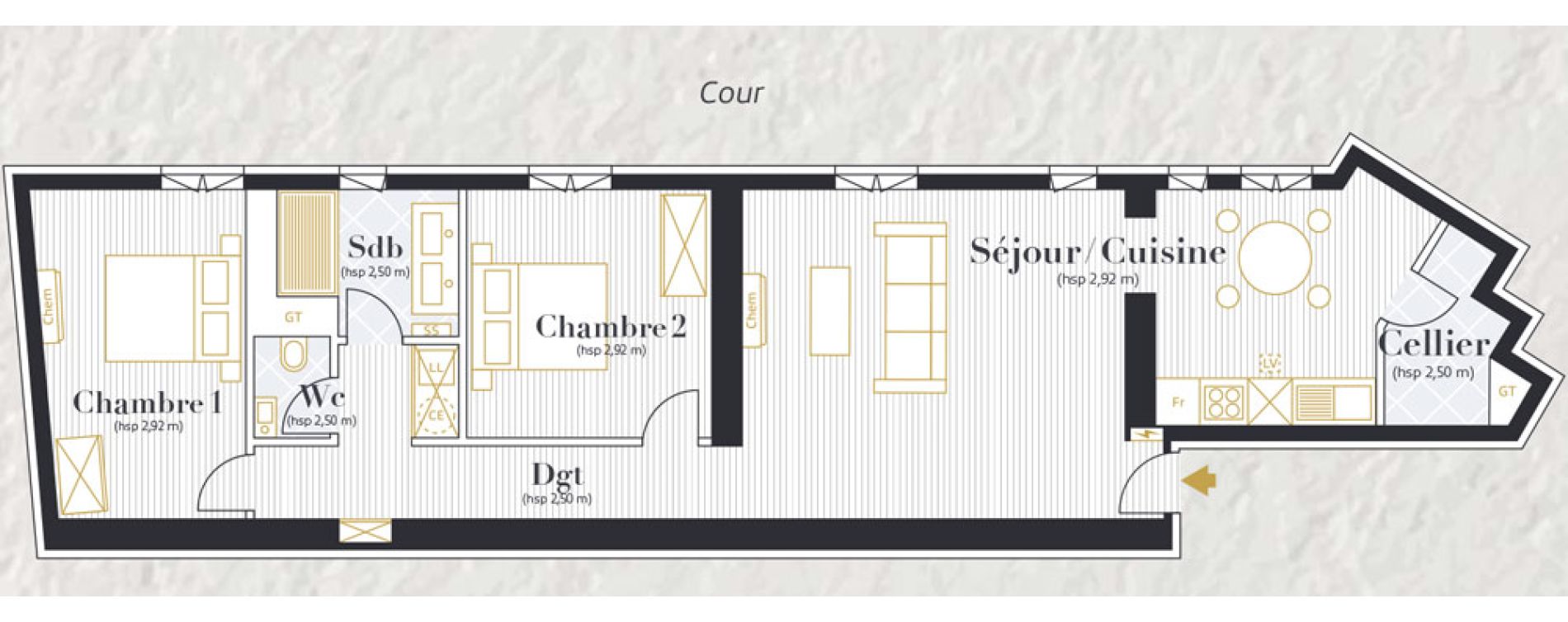 Appartement T3 de 86,94 m2 &agrave; Nantes Decr&eacute; - cath&eacute;drale