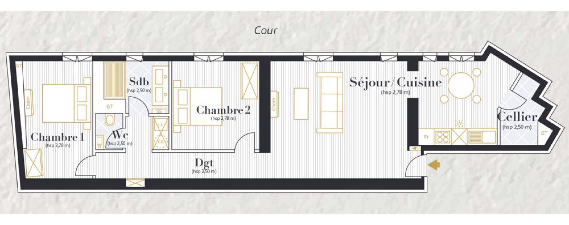 Appartement T3 de 85,96 m2 &agrave; Nantes Decr&eacute; - cath&eacute;drale