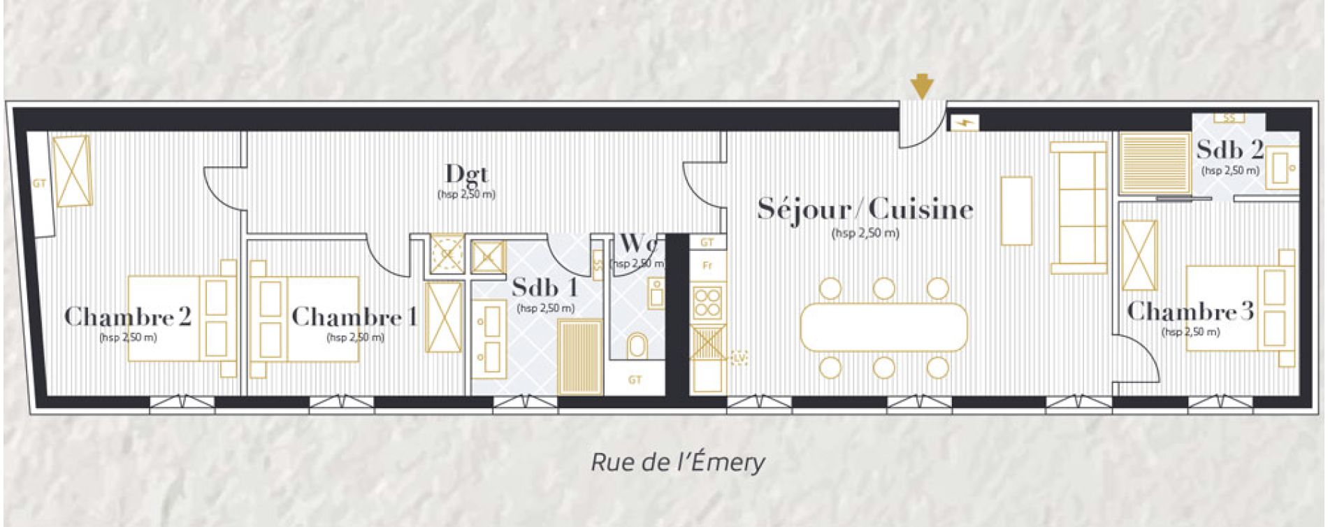 Appartement T4 de 90,16 m2 &agrave; Nantes Decr&eacute; - cath&eacute;drale