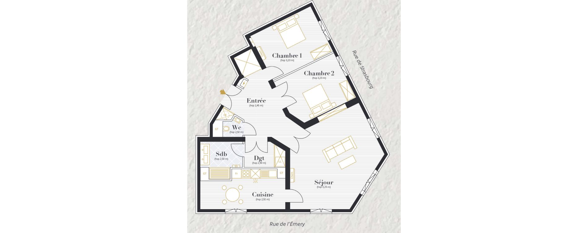 Appartement T3 de 96,78 m2 &agrave; Nantes Decr&eacute; - cath&eacute;drale