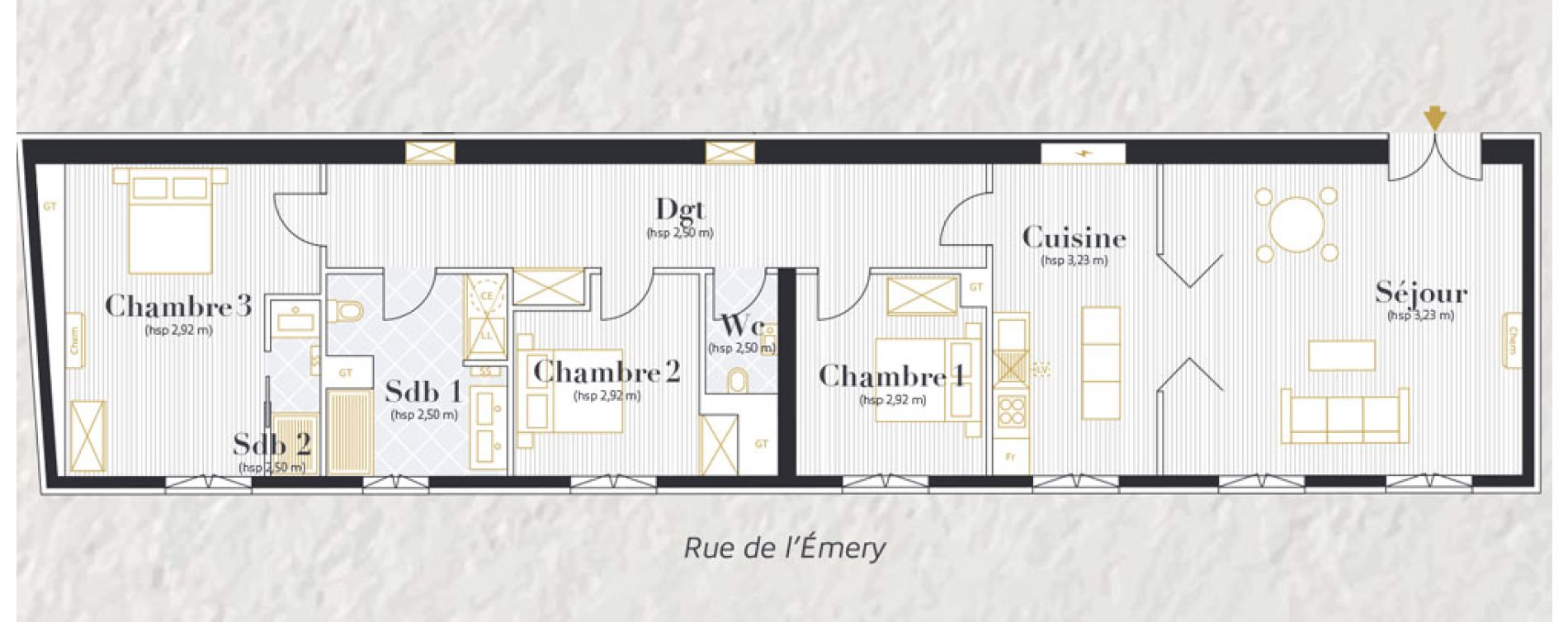 Appartement T4 de 97,34 m2 &agrave; Nantes Decr&eacute; - cath&eacute;drale