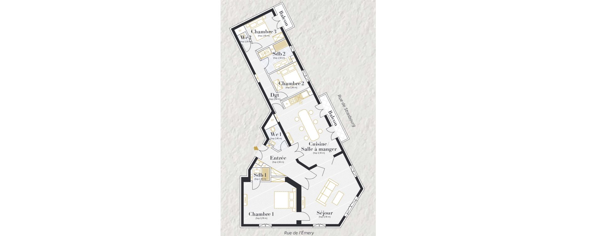 Appartement T4 bis de 142,53 m2 &agrave; Nantes Decr&eacute; - cath&eacute;drale