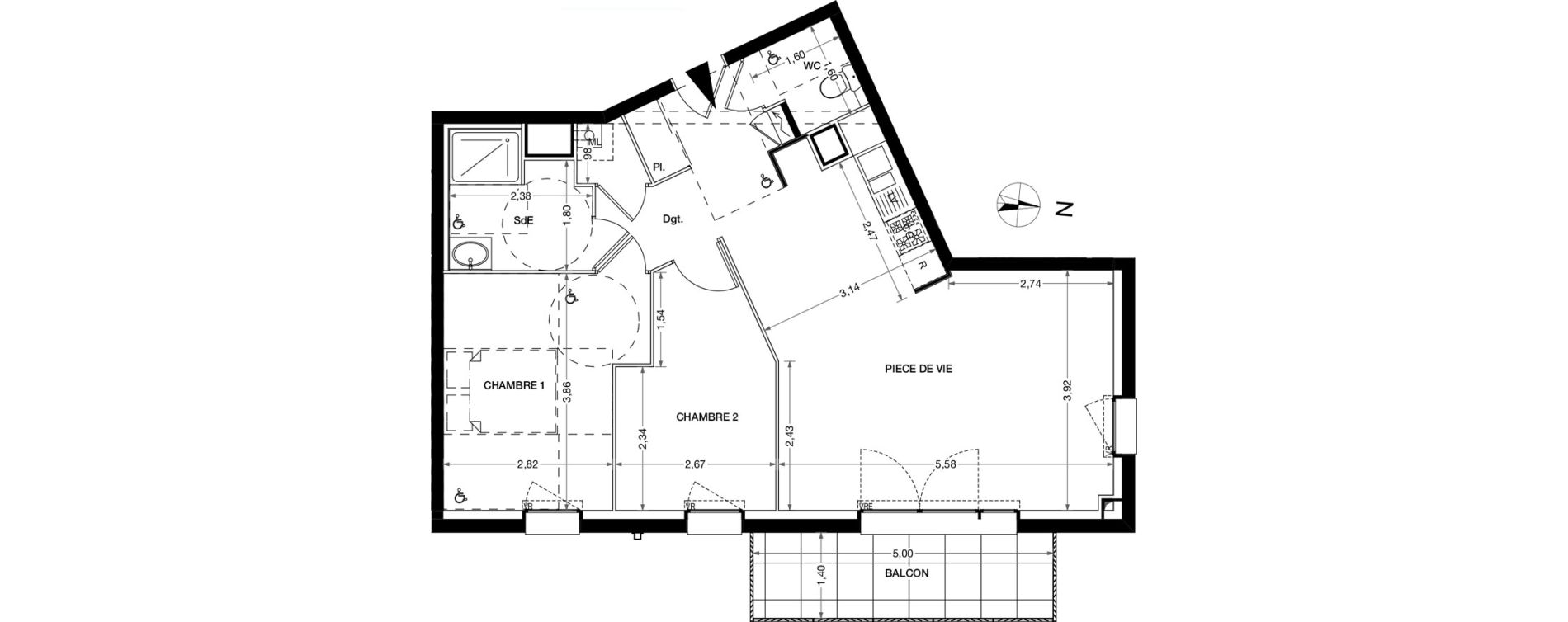 Appartement T3 de 63,48 m2 &agrave; Nantes Haluch&egrave;re - perray