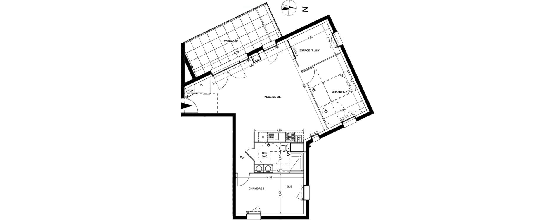 Appartement T3 de 73,82 m2 &agrave; Nantes Haluch&egrave;re - perray