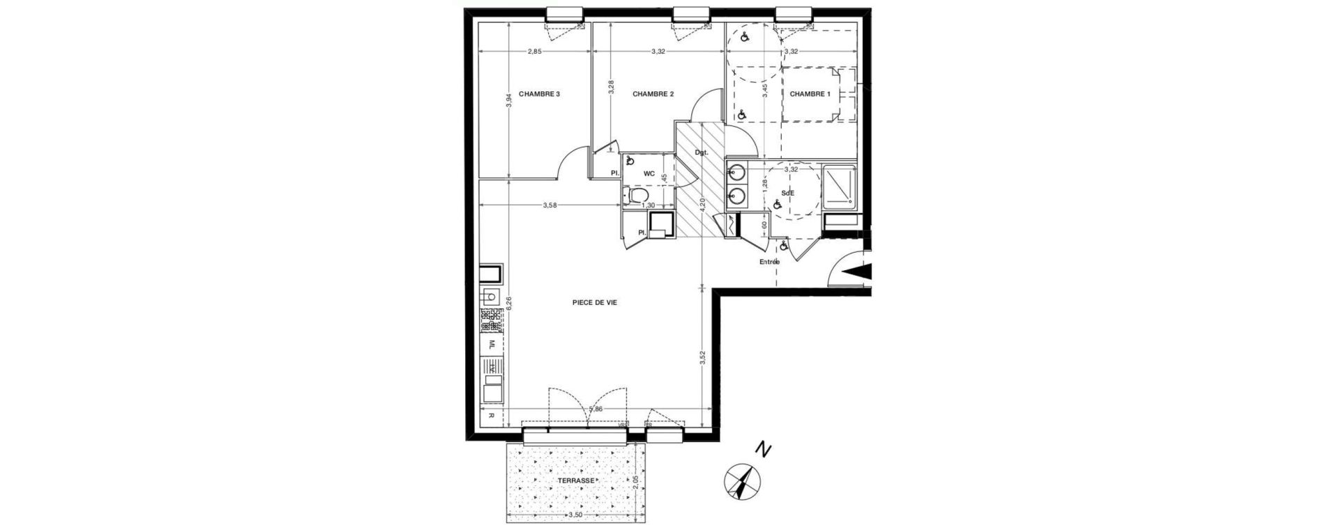 Appartement T4 de 82,06 m2 &agrave; Nantes Haluch&egrave;re - perray