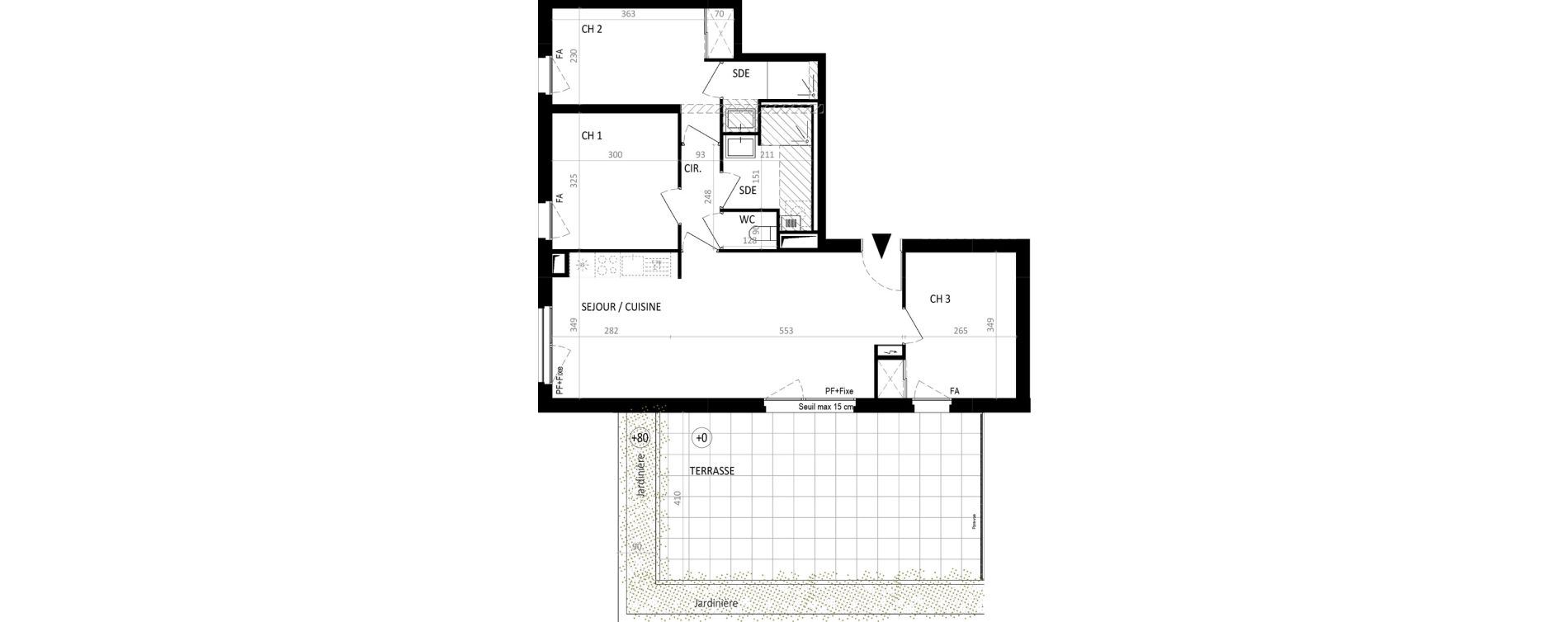Appartement T4 de 69,05 m2 &agrave; Nantes Botti&egrave;re-ch&eacute;naie