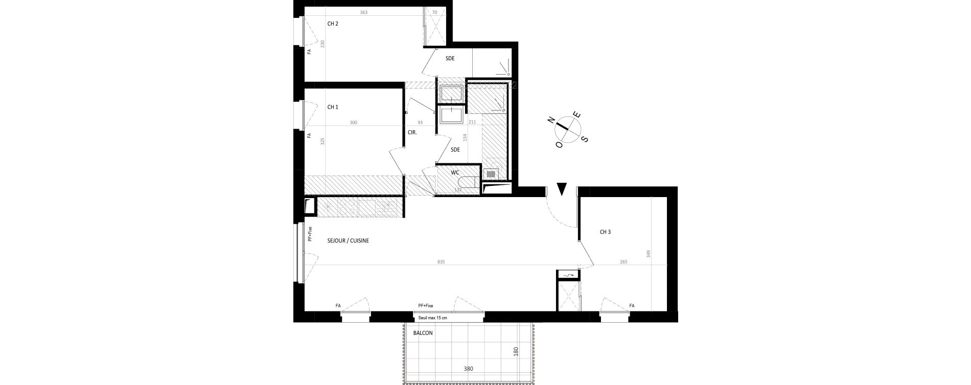 Appartement T4 de 69,05 m2 &agrave; Nantes Botti&egrave;re-ch&eacute;naie