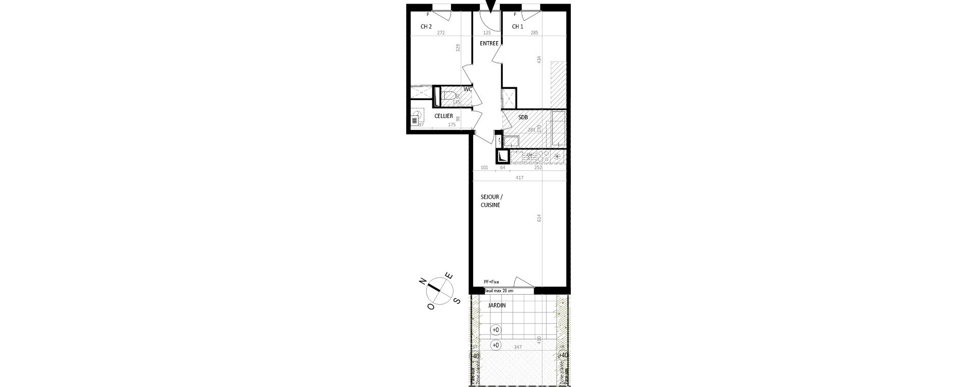 Appartement T3 de 63,41 m2 &agrave; Nantes Botti&egrave;re-ch&eacute;naie