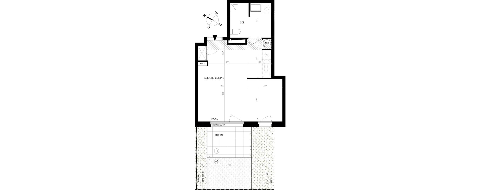 Appartement T1 de 32,34 m2 &agrave; Nantes Botti&egrave;re-ch&eacute;naie