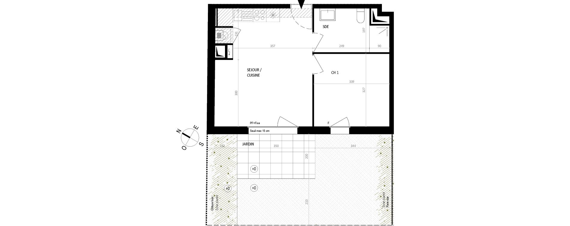Appartement T2 de 39,59 m2 &agrave; Nantes Botti&egrave;re-ch&eacute;naie