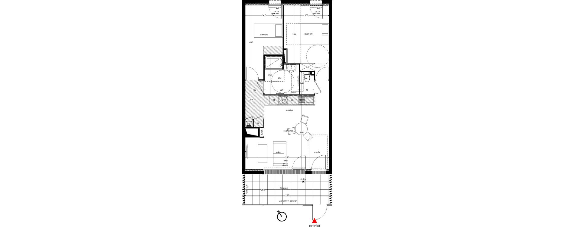 Appartement T3 de 57,30 m2 &agrave; Nantes La perverie