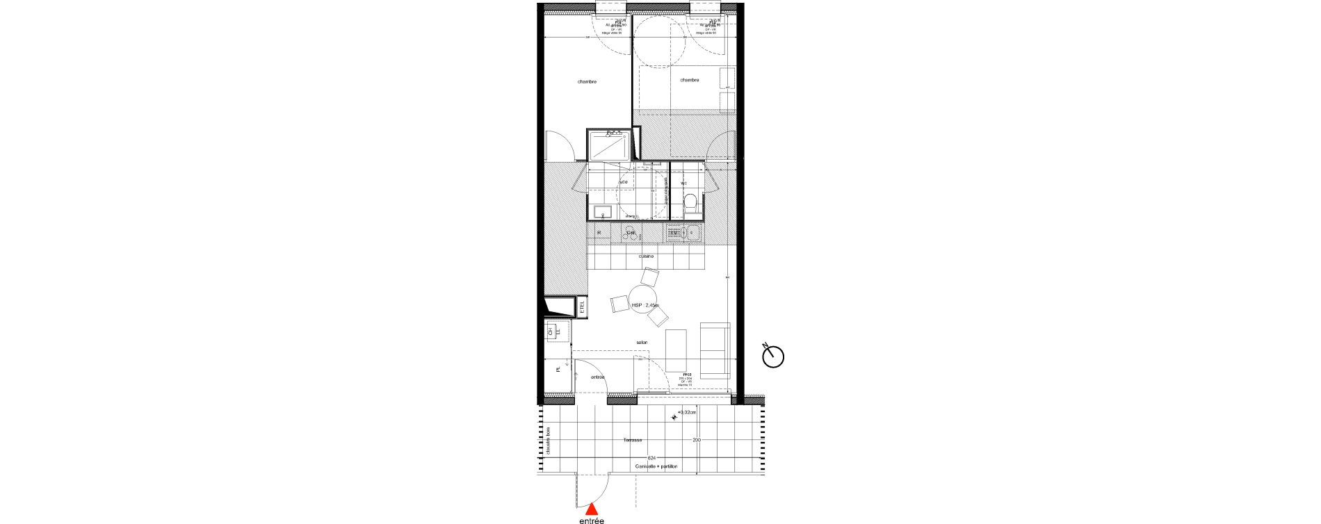 Appartement T3 de 56,90 m2 &agrave; Nantes La perverie