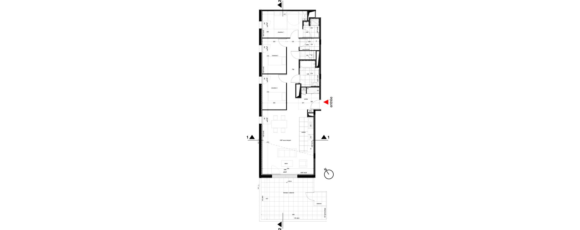 Appartement T4 de 93,10 m2 &agrave; Nantes La perverie