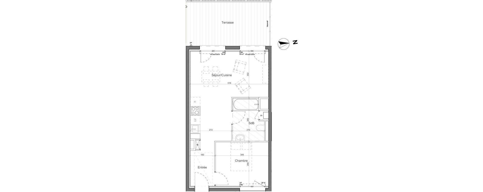 Appartement T2 de 42,95 m2 &agrave; Nantes Santos - dumont