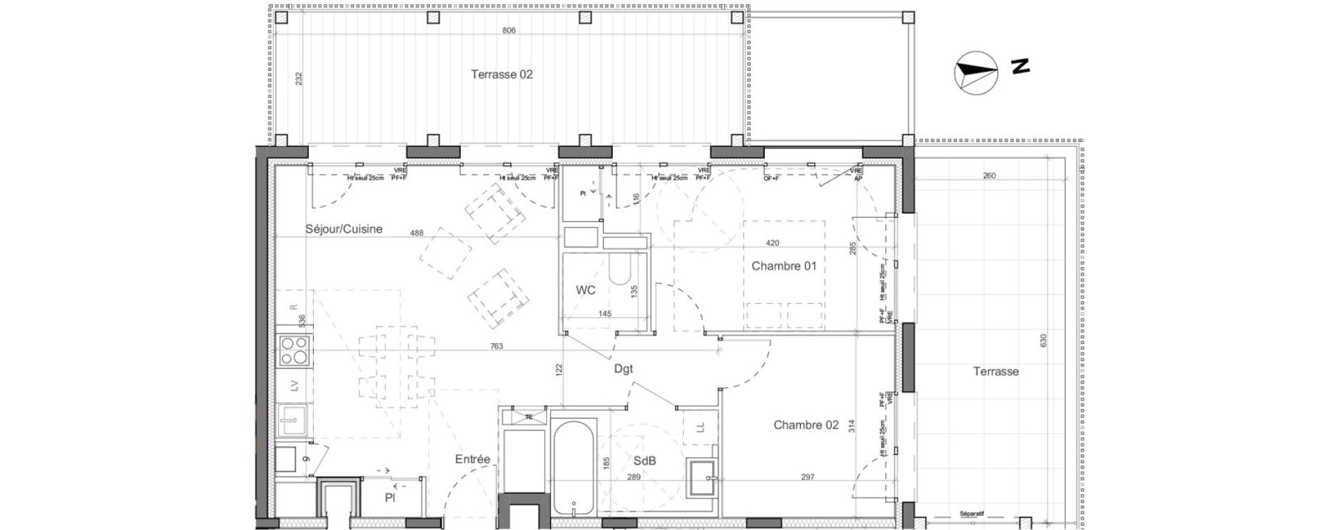 Appartement T3 de 59,65 m2 &agrave; Nantes Santos - dumont