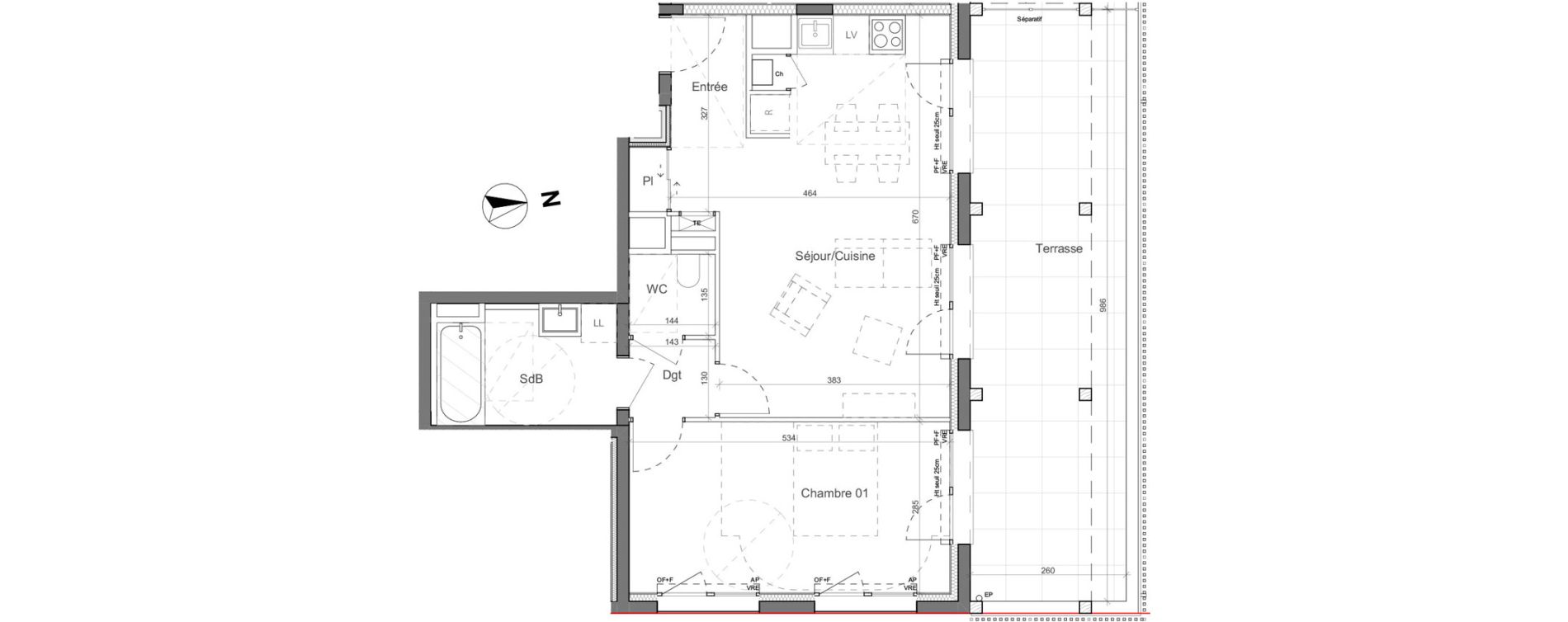 Appartement T2 de 53,11 m2 &agrave; Nantes Santos - dumont