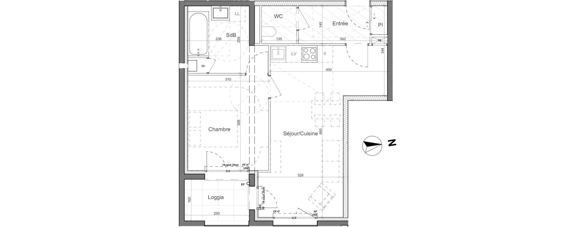 Appartement T2 de 46,92 m2 &agrave; Nantes Santos - dumont