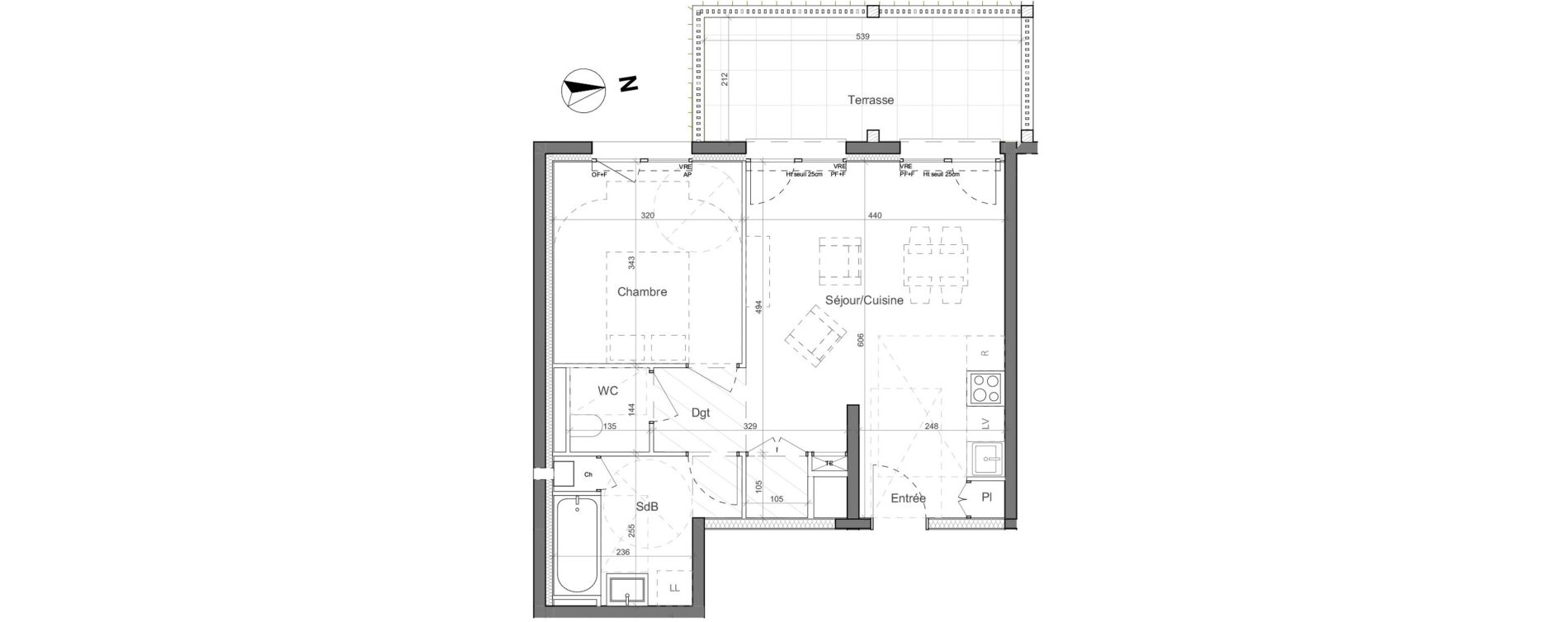 Appartement T2 de 47,01 m2 &agrave; Nantes Santos - dumont