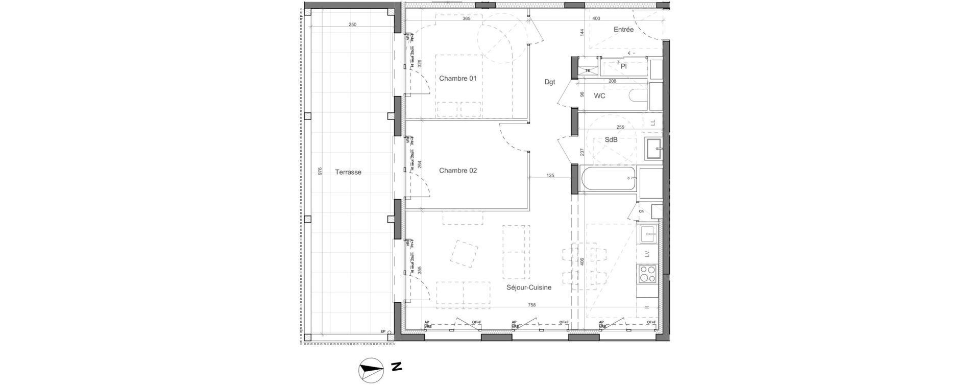 Appartement T3 de 69,08 m2 &agrave; Nantes Santos - dumont