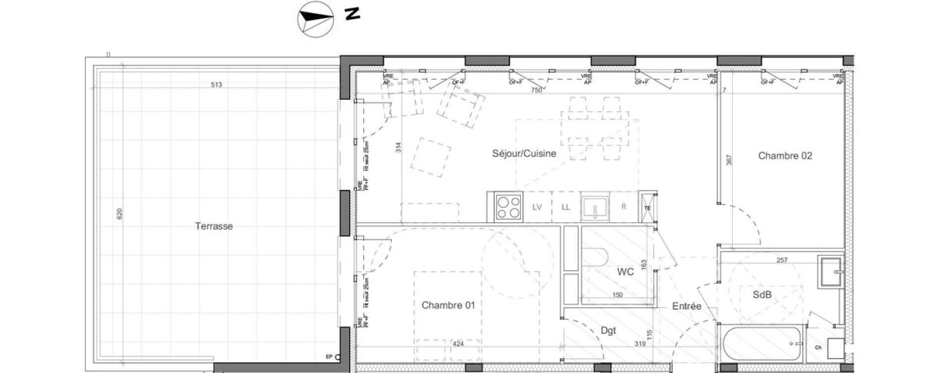 Appartement T3 de 58,40 m2 &agrave; Nantes Santos - dumont