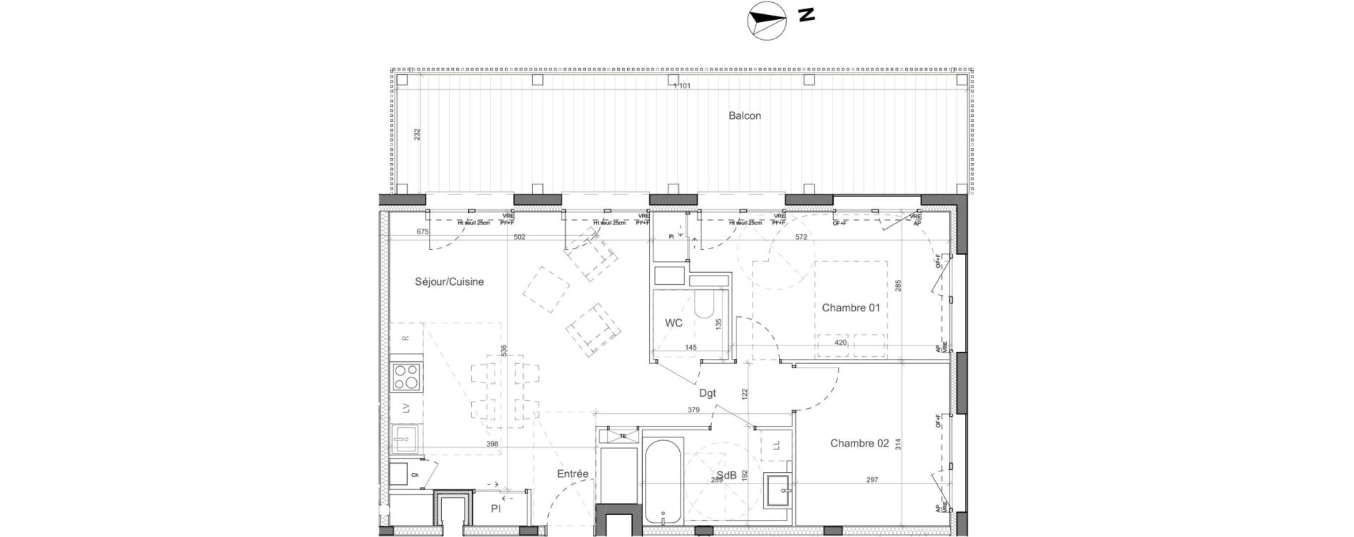 Appartement T3 de 60,84 m2 &agrave; Nantes Santos - dumont