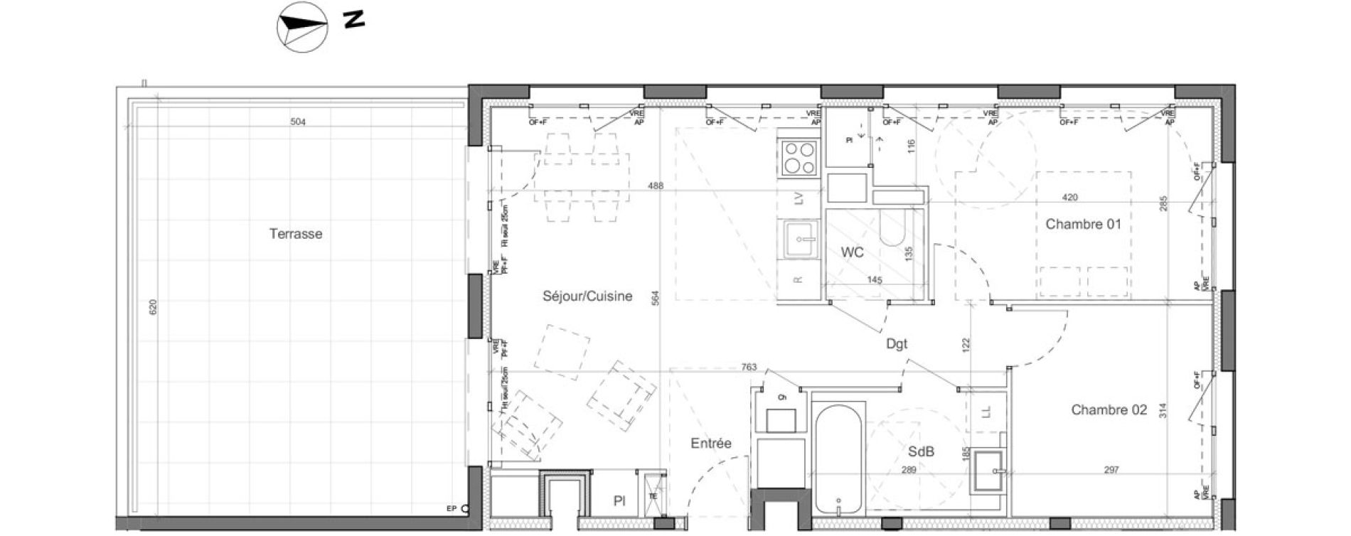 Appartement T3 de 59,74 m2 &agrave; Nantes Santos - dumont