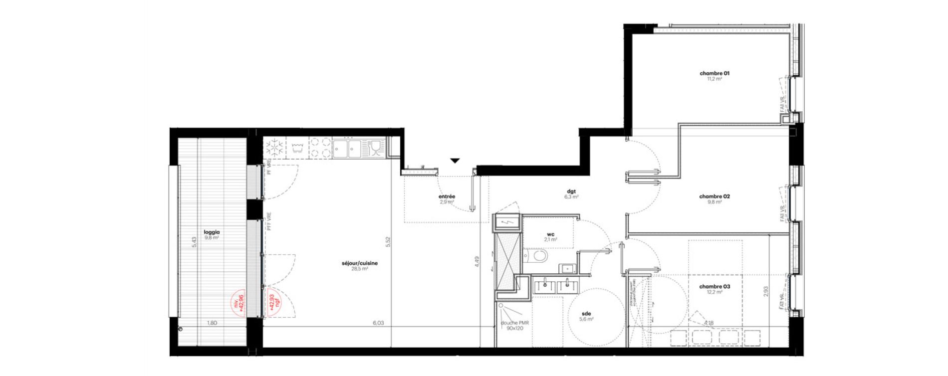 Appartement T4 de 78,60 m2 &agrave; Nantes Grand bellevue