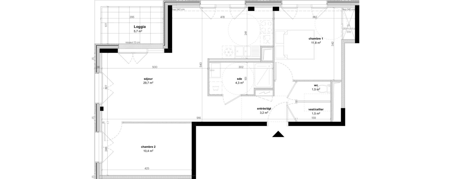 Appartement T3 de 62,40 m2 &agrave; Nantes Grand bellevue