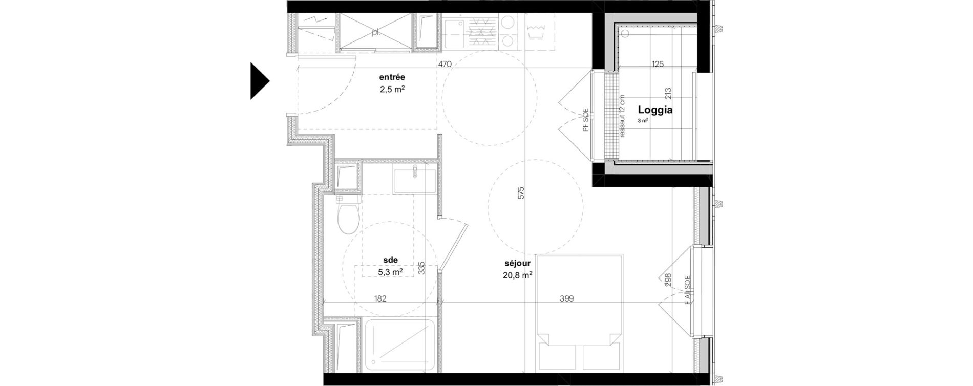 Appartement T1 de 28,60 m2 &agrave; Nantes Grand bellevue