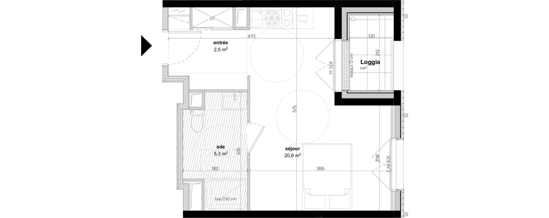 Appartement T1 de 28,60 m2 &agrave; Nantes Grand bellevue