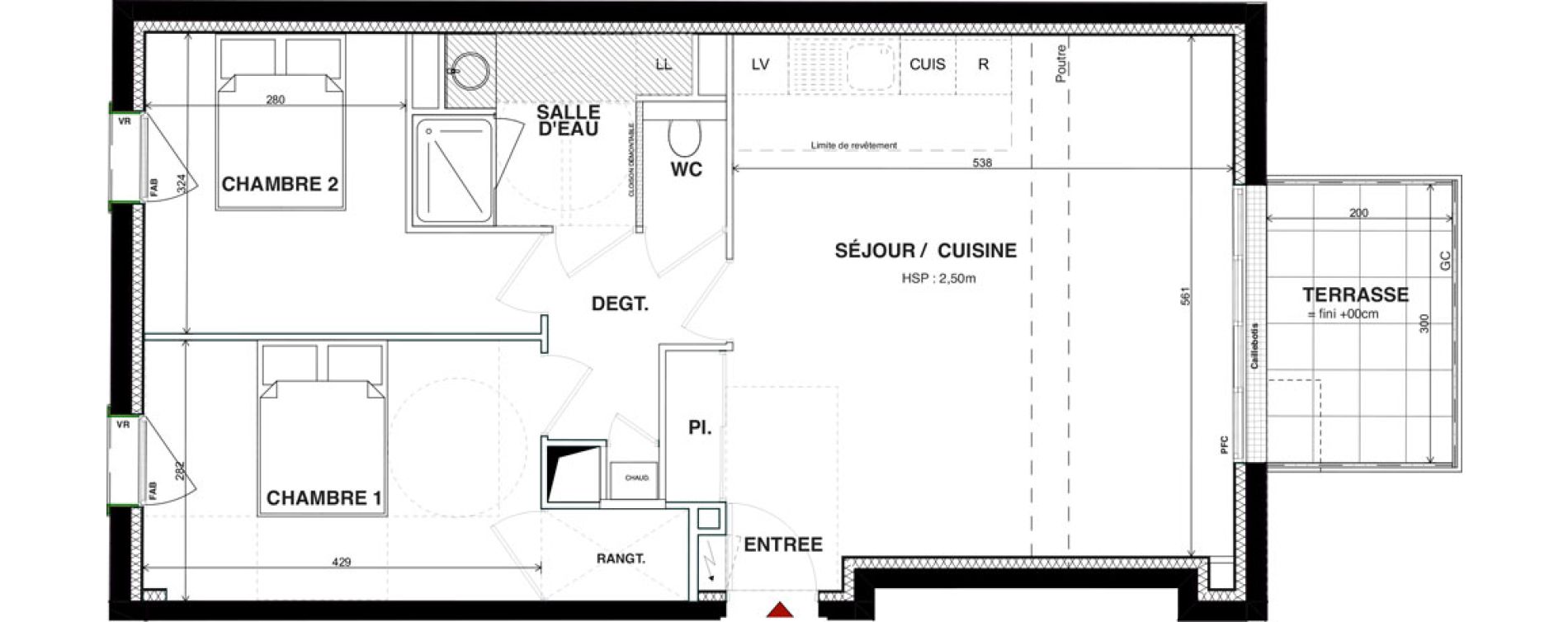 Appartement T3 de 66,67 m2 &agrave; Nantes Hauts pav&eacute;s - saint f&eacute;lix