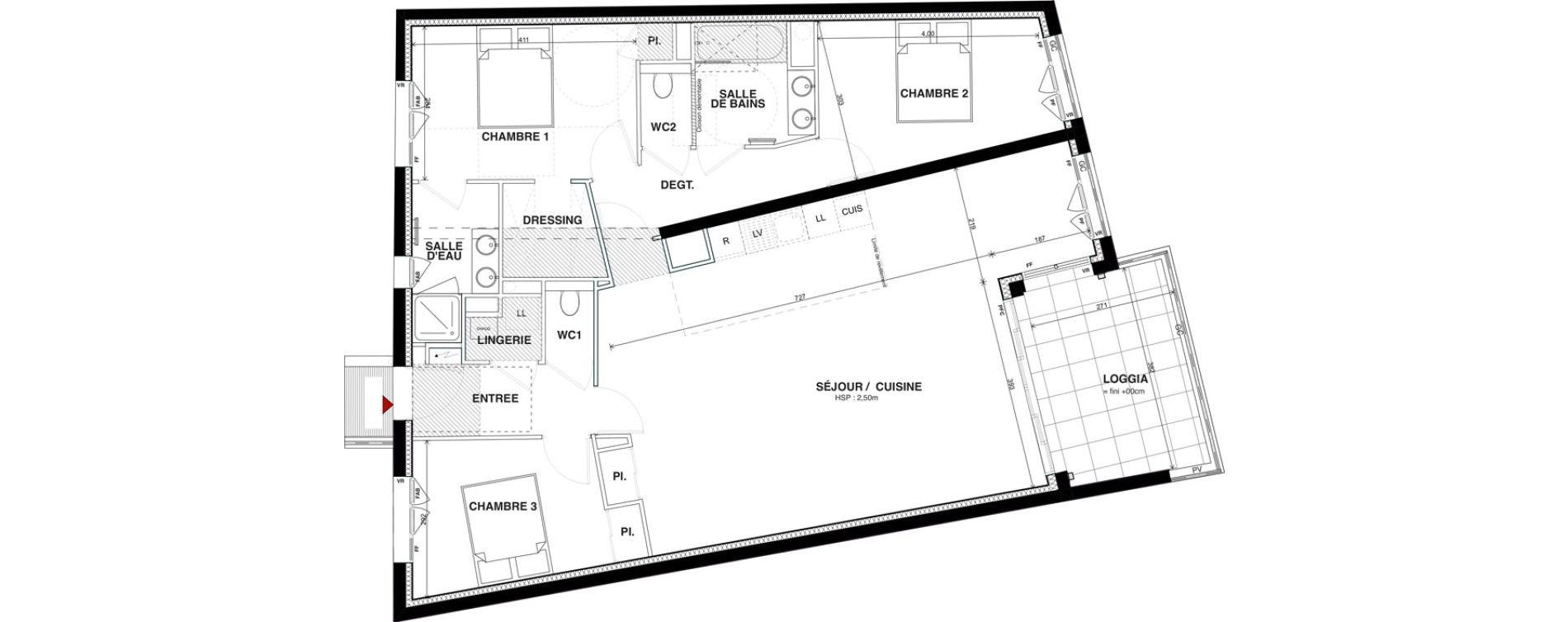 Appartement T4 de 106,10 m2 &agrave; Nantes Hauts pav&eacute;s - saint f&eacute;lix