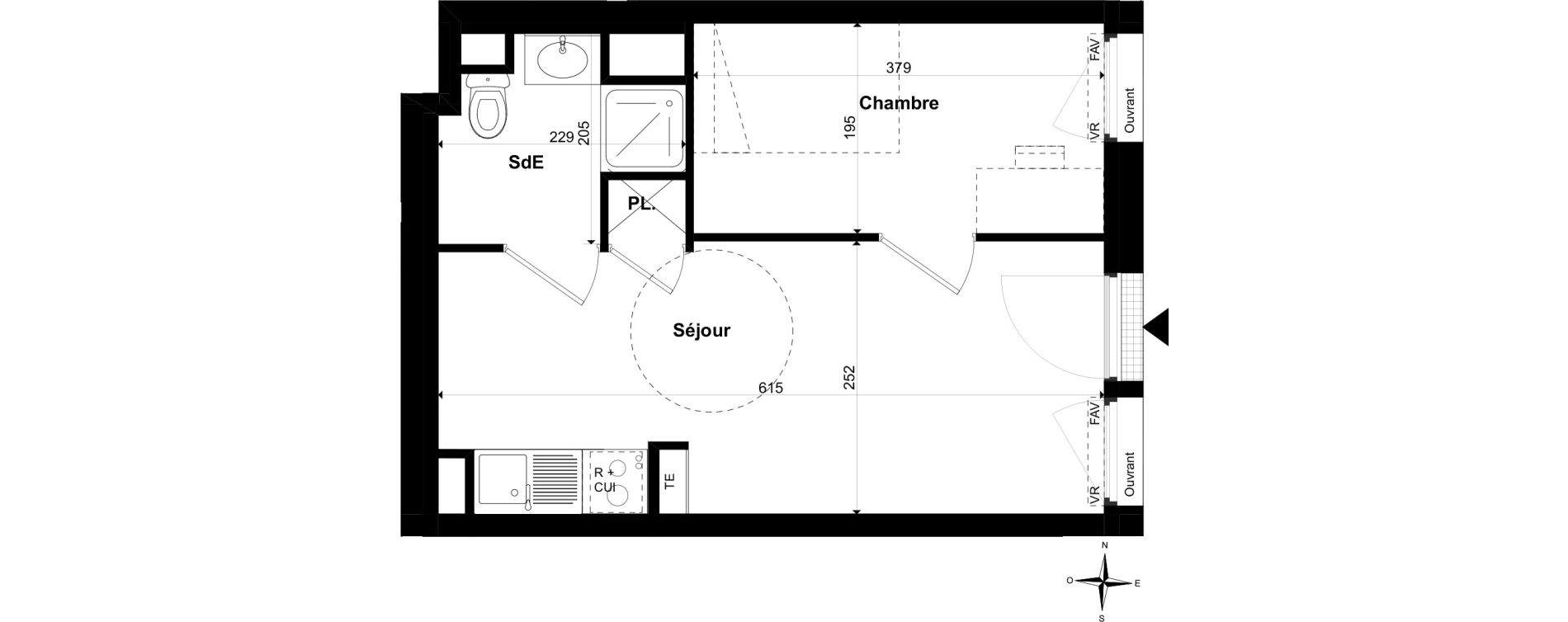 Appartement T2 de 26,08 m2 &agrave; Nantes La chantrerie