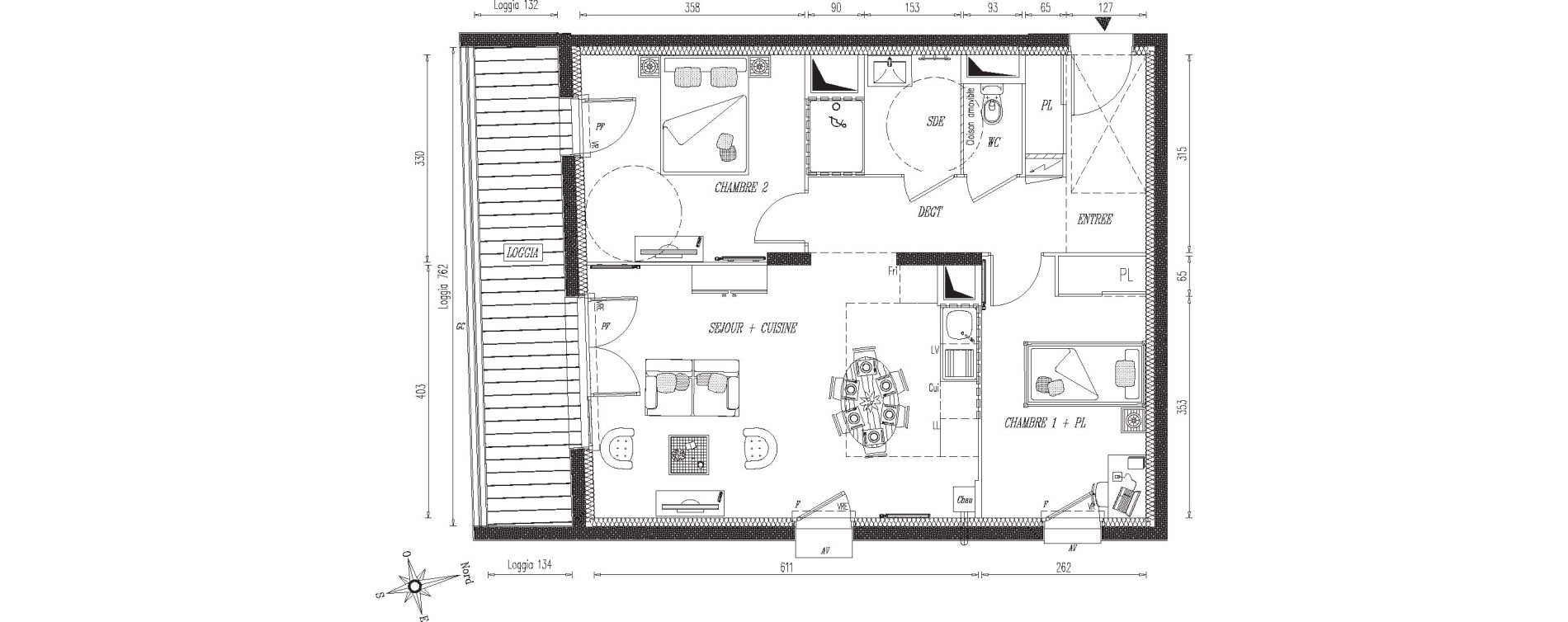 Appartement T3 de 62,44 m2 &agrave; Nantes La duranti&egrave;re