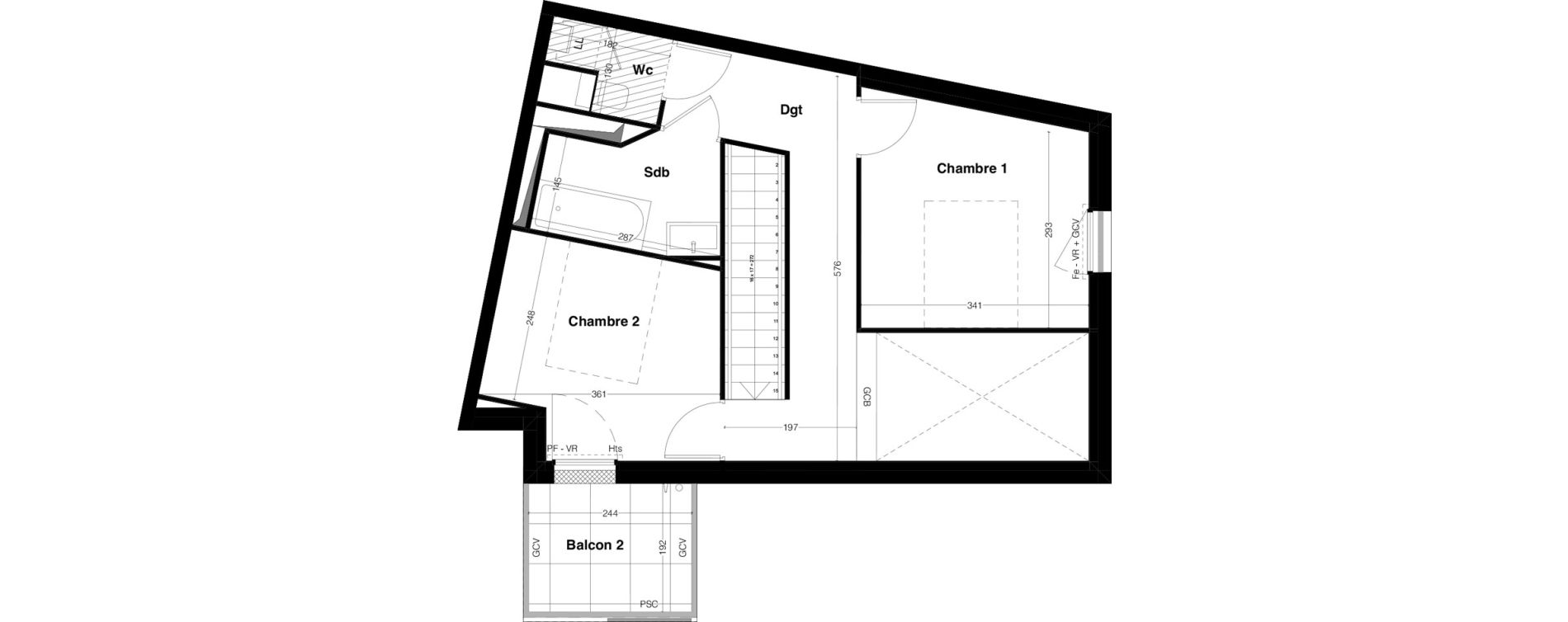 Duplex T3 de 80,48 m2 &agrave; Nantes Saint jacques