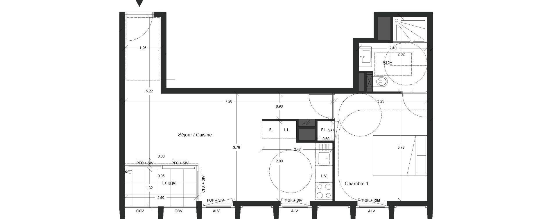 Appartement T2 de 44,03 m2 &agrave; Nantes Beaulieu