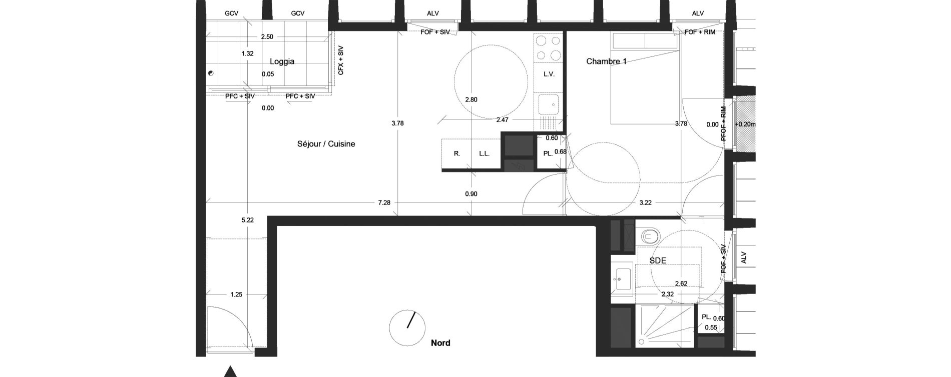 Appartement T2 de 44,11 m2 &agrave; Nantes Beaulieu