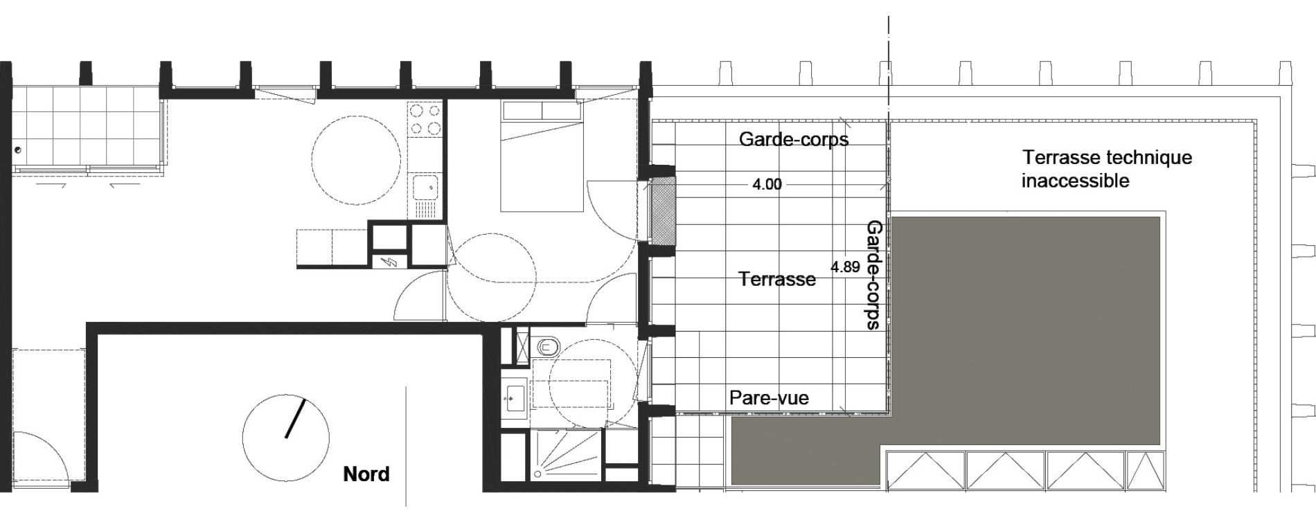 Appartement T2 de 44,11 m2 &agrave; Nantes Beaulieu