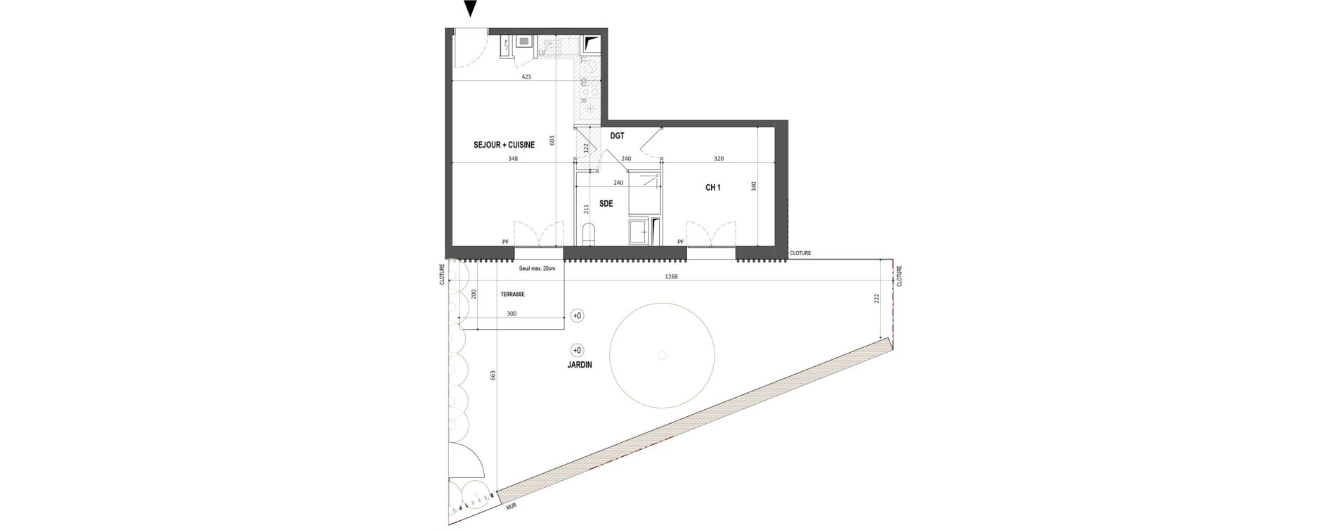 Appartement T2 de 40,41 m2 &agrave; Nantes Botti&egrave;re-ch&eacute;naie